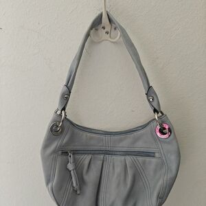 B.MAKOWSKY SOFT BLUE GENUINE LEATHER SHOULDER BAG